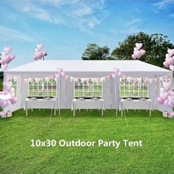 10x30 Party Tent, Heavy Duty Outdoor Tents for Parties, Wedding, Event, Large Canopy Tent with Walls, White Big Party Tents for Backyard, Garden, 