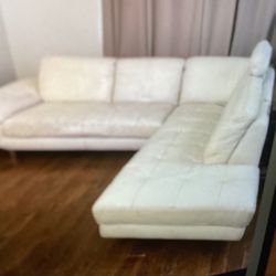 White Leather Couches 