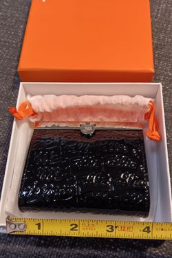 Folli Follie  Black Patent Leather Clutch Wallet