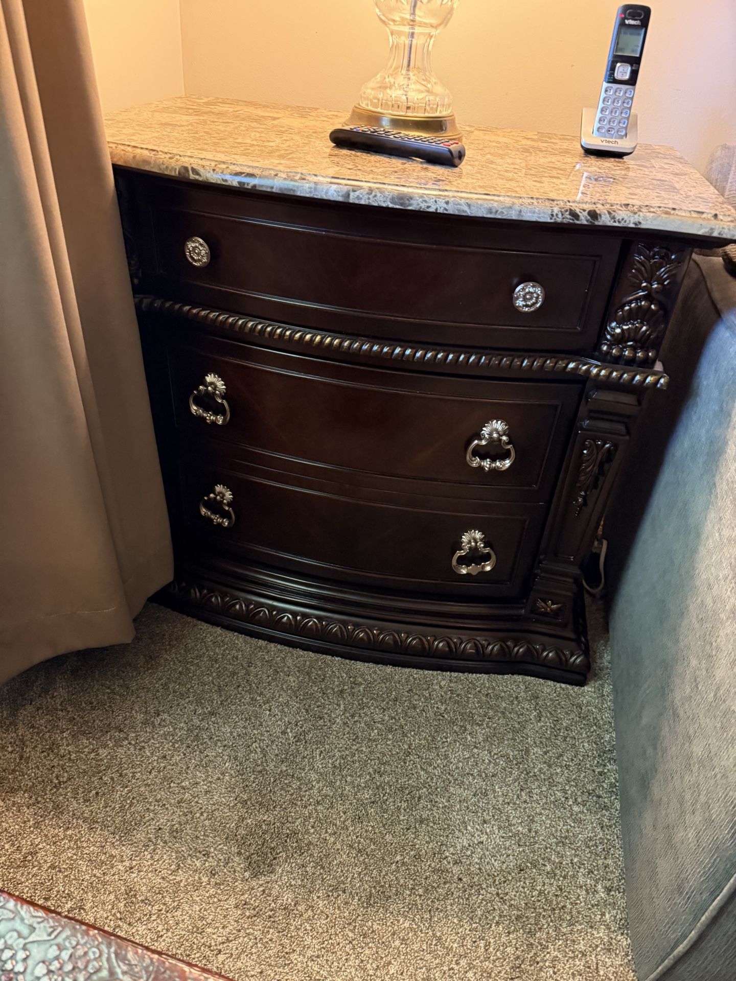 Faux Marble End Table