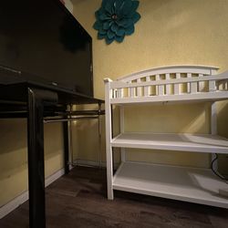 Tv, desk etc.