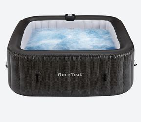 Relxtime 6 Person Square Inflatable Hot Tub LIKE NEW