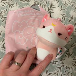 Squishmallows Mewaii Pink Cat Plush Keychain