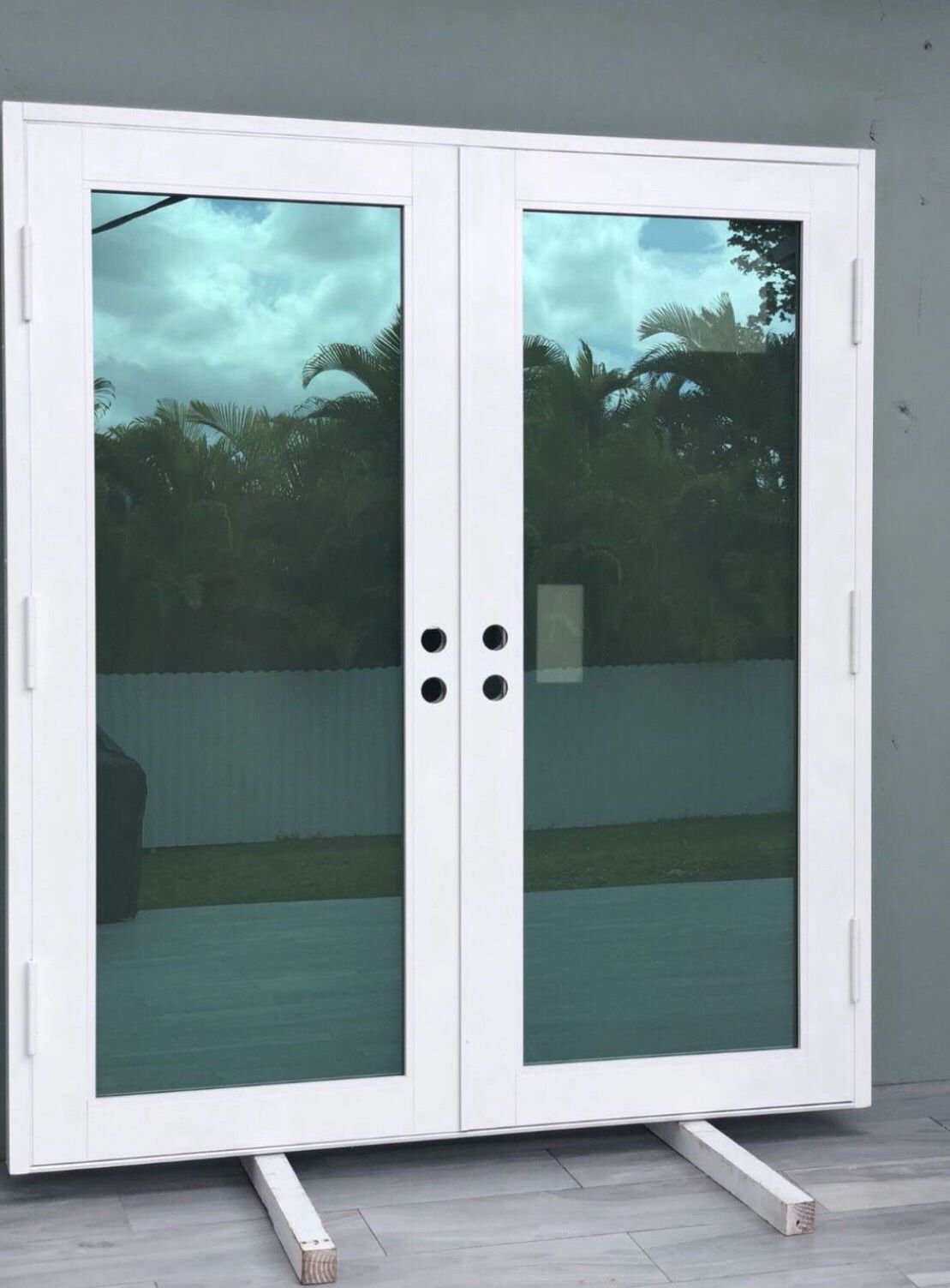 PGT 71.75 X 80.75 Impact French Door Aluminum Low E / Frosted Privacy
