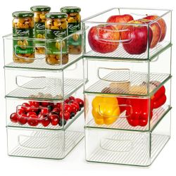 Hudgan 8 PACK Stackable Pantry Organizer Bins K(100)