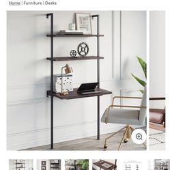 Wall Mount Ladder 2-Shelf Desk