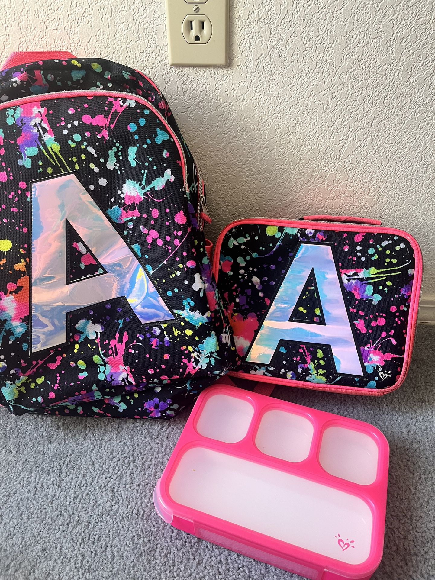 Initial Backpack + Lunchbox For Girls
