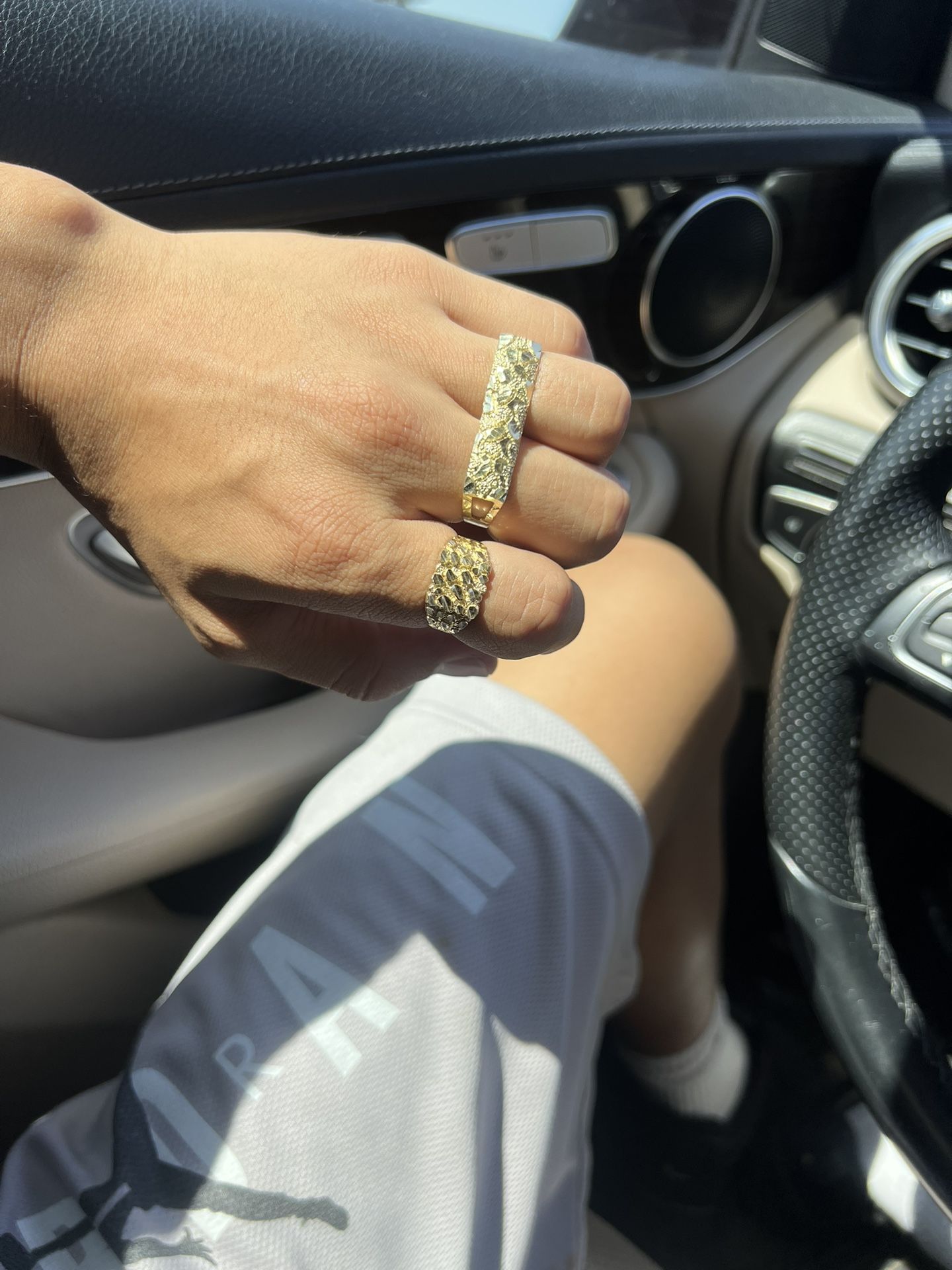 10k Double Ring & Nugget Ring