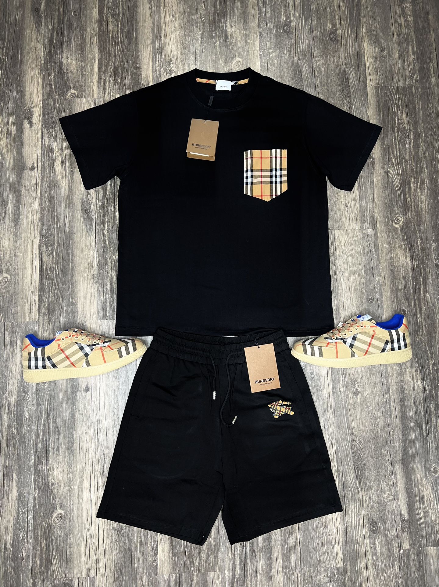 Burberry Shoes With Shirt And Shorts Brand New With Box And Dust Cover