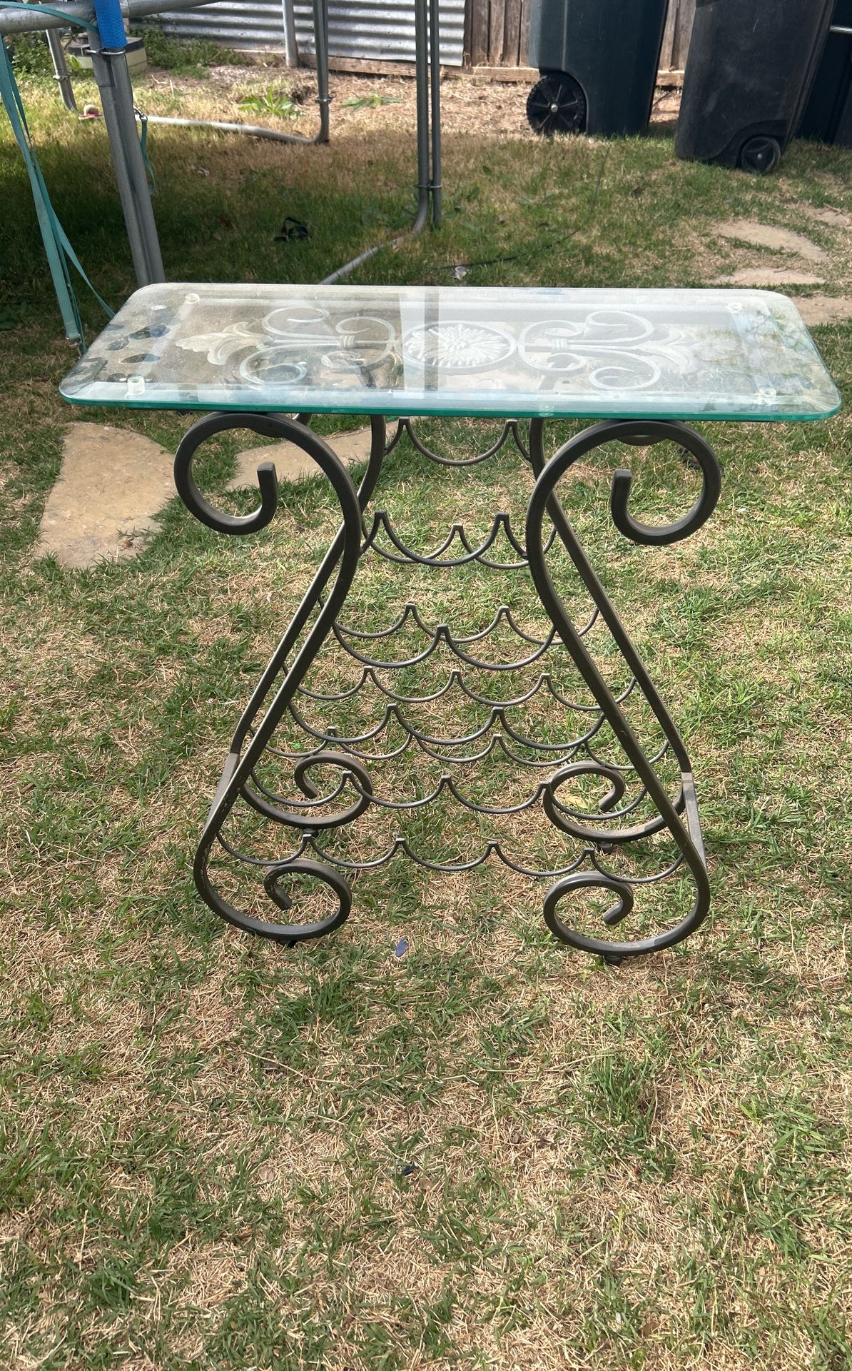 Glass Top Wine Rack/entry Table