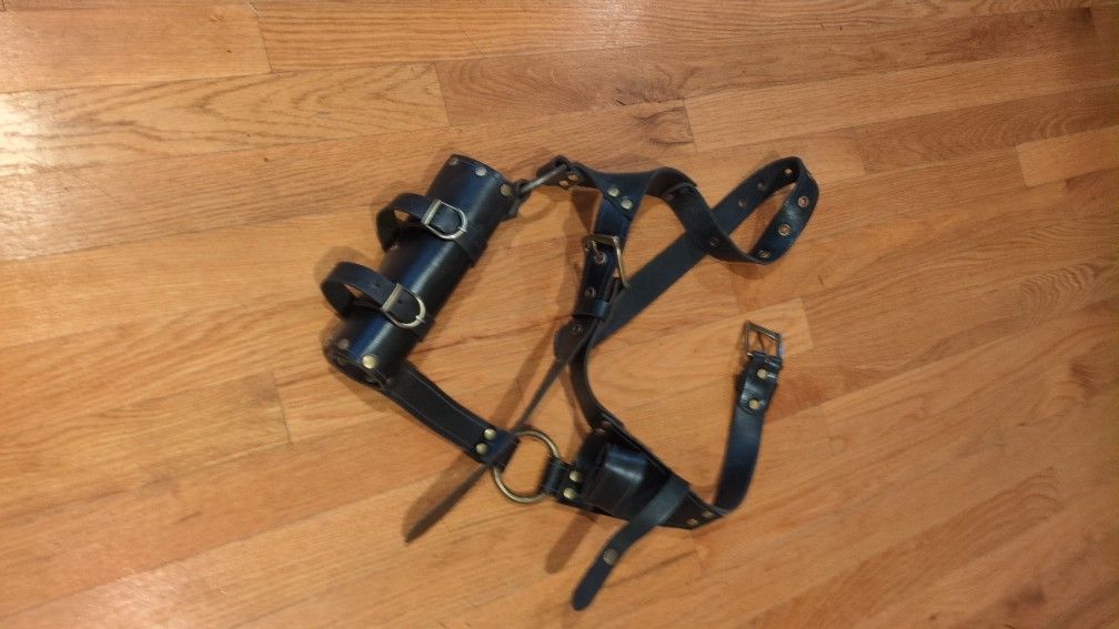 Leather Belt with Sword Frog - LARP/SCA/Cosplay
