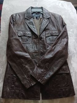 Brown leather jacket