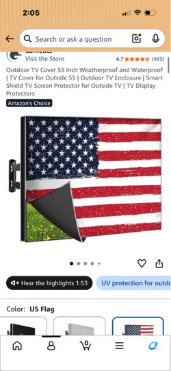 Outdoor TV Cover 55 Inch US Flag Design