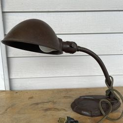 Antique Iron Art Deco Steampumk Industrial Gooseneck Desk Table Lamp