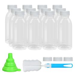 Dishwasher Safe 12oz Plastic Bottles with Caps Reusable BPA Free PP5 Juice Milk Water Smoothie Bottle Heat-Resistant Refillable