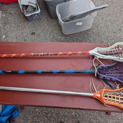 3 Lacrosse Sticks 2 Are Brine