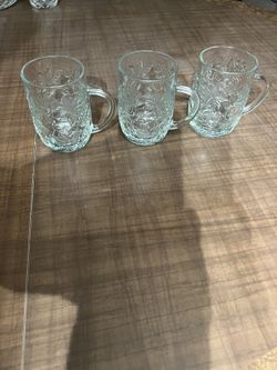 3 Glass Punch Cups 