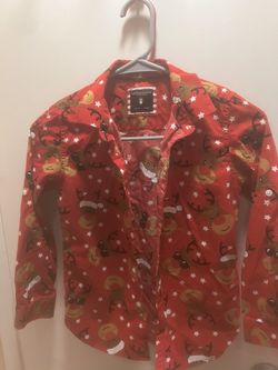 Boys Christmas Button Up Shirt