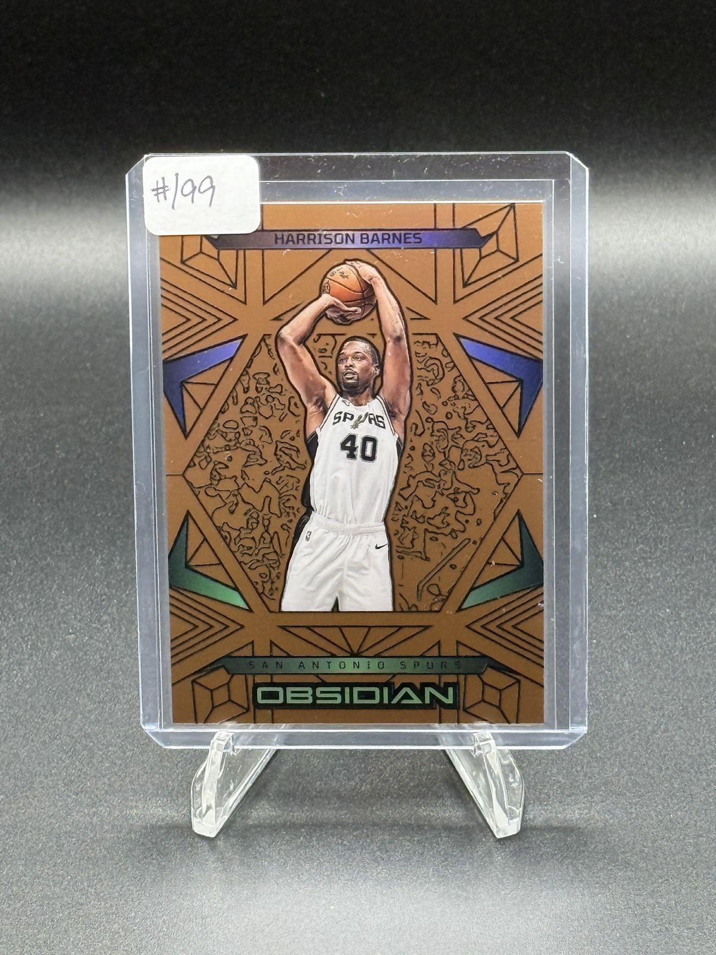 2024-25 Obsidian Electric Etch Bronze Flood #12 Harrison Barnes #/99