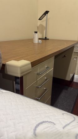 Desk with Drawers Wood Top