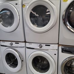 Samsung Front Loading Washer And Stackable Gas Dryer Set 