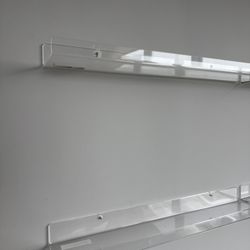 4 Clear ikea shelves 
