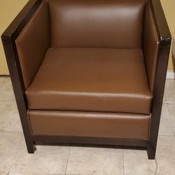 Brown Real Leather Chair 