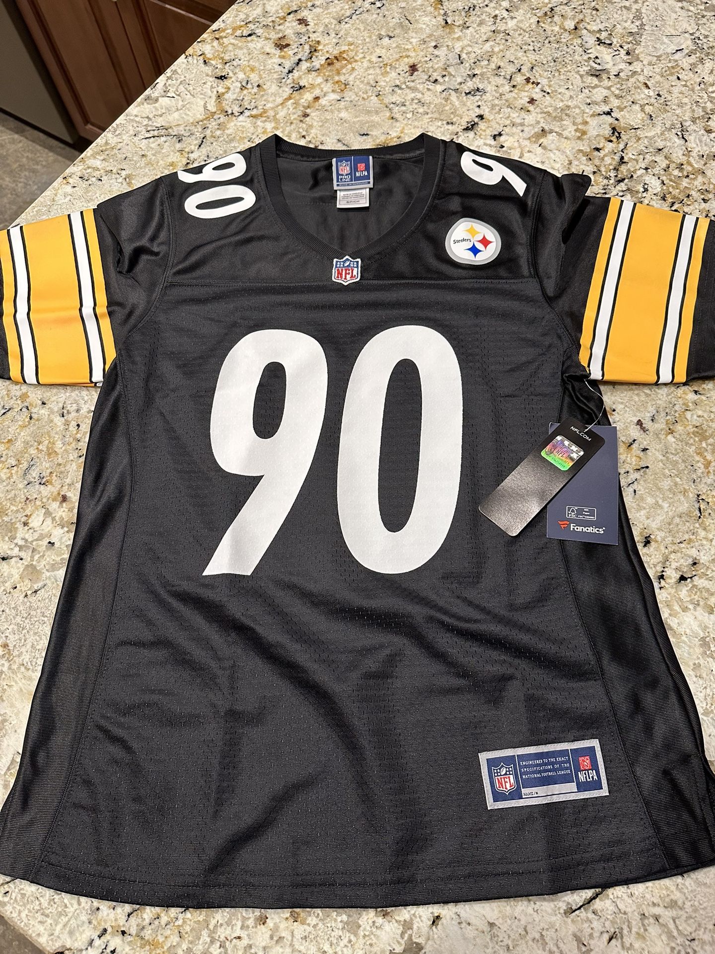 Brand New Officially Licensed TJ Watt Jersey Woman’s Size Sm Med and Lg