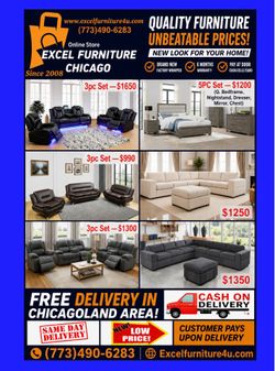 💥FREE DELIVERY💥Brand New  3PC Reclining Sofa Loveseat Chair Set
