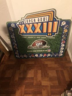 Miller Lite Metal Sign Super Bowl XXXIII