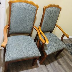 SET OF 2 ARM CHAIRS Hand Crafted Custom upholstered by AMERICAN