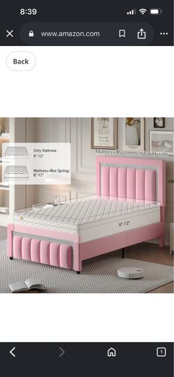 Pink twin size bed frame