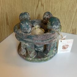 Terra Cotta “Circle Of Friends” Candle Holder 