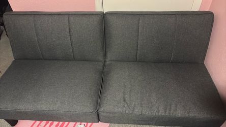 Gray Fabric Futon Sofa Bed
