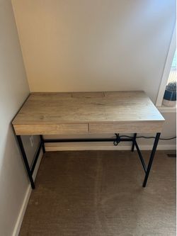 Desk with power strip