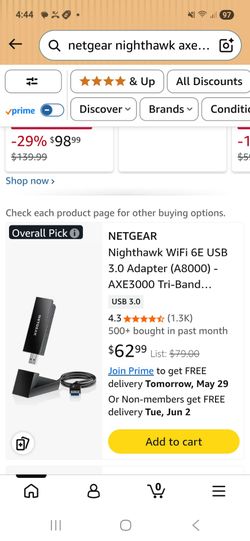 NETGEAR NIGHTHAWK AXE3000 WIFI USB ADAPTER