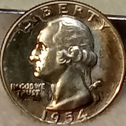 #303 SILVER 1954 Quater Coin 