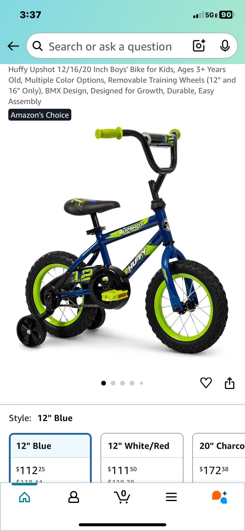 Huffy 12 Inch Bike W Training Wheels