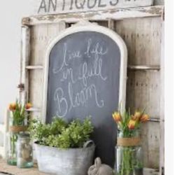 Farm House Decor Custom  For Year Round Decor W Pots Flowers And Rustic Window Included 