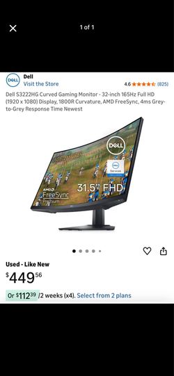 32 in curve dell screens for sale