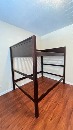 深色木頭上下舖床架 Bunk Bed Frame (No Mattress) - $100