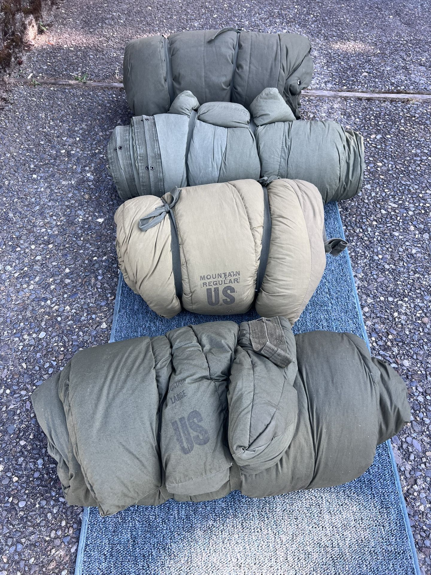 4 Military Down Slipping Bags $20 Each