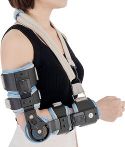 Adjustable Hinged Elbow Brace Post Surgery Stabilization Compression Support New. 