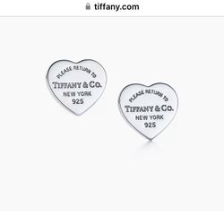 Tiffany Co. 925 Heart Earrings 