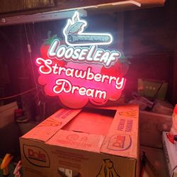 Loose Leaf Strawberry Dream Neon Sign