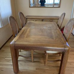 Oak Table,chairs, Hutch, Wall Mirror
