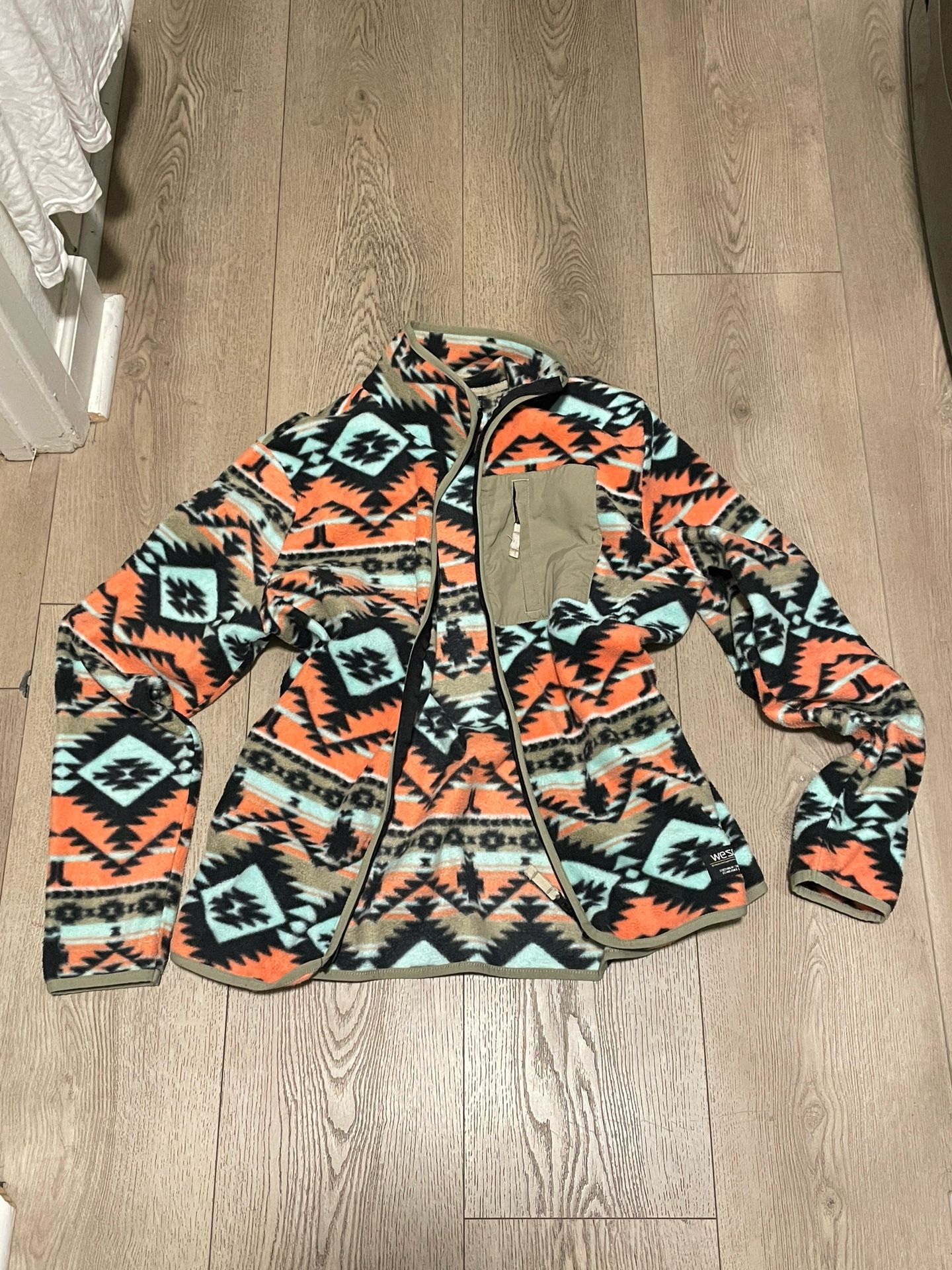 Mens XL WESC Fleece Sweater Jacket L