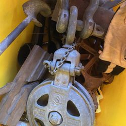 Giant Vintage Metal Pulley