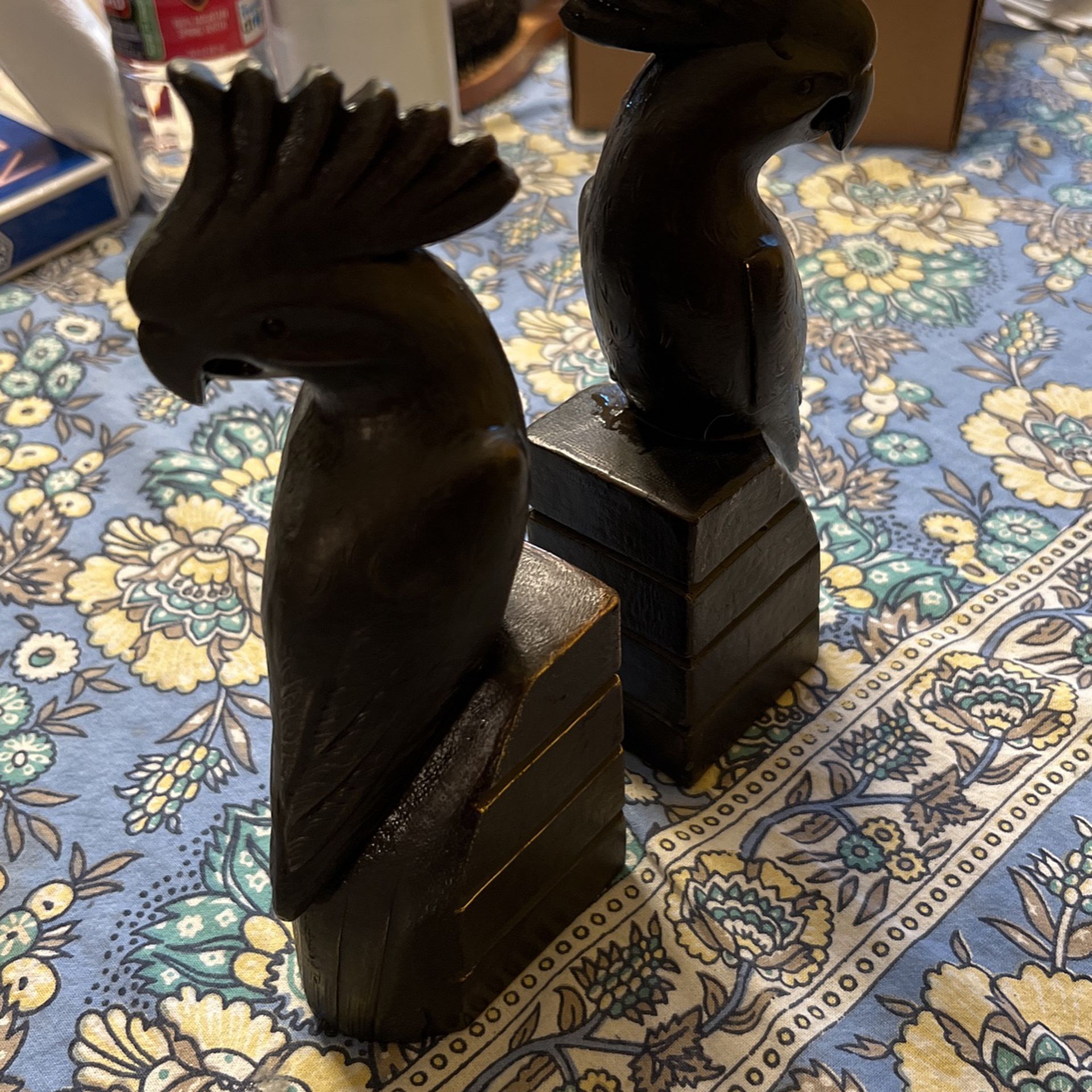 Brass Plated Cockatoo Bookends 