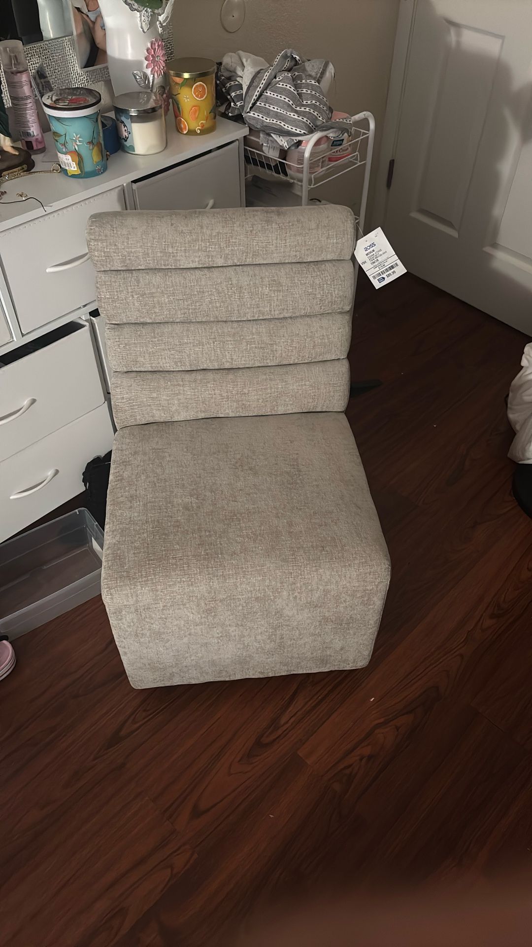 Beige Chair With Coasters